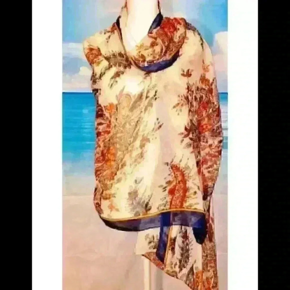 AUTUMN Lightweight SHEER Womans MULTI-COLOR Fashion Hijab Scarf LARGE Wrap Shaw - Picture 1 of 11